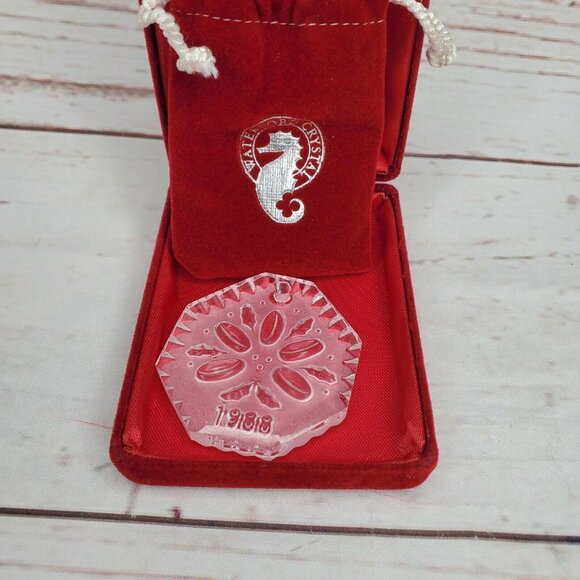 1988 Waterford Crystal 12 Days Christmas 5 Golden Rings Snowflake Ornament - Picture 8 of 12